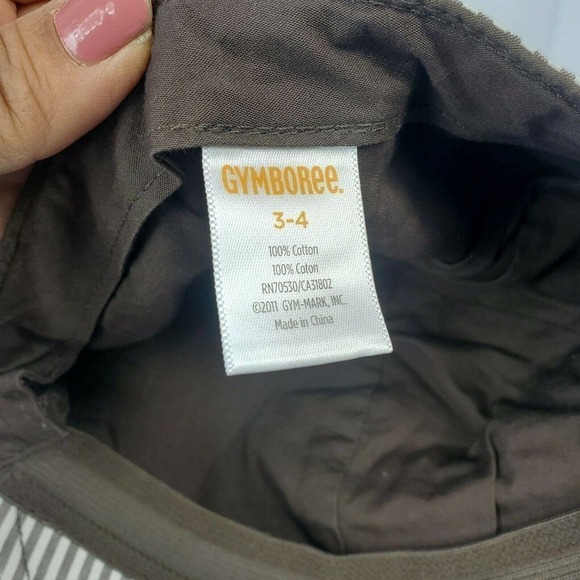 Gymboree Seersucker Brown Striped Shorts and Hat Newsboy Cap Set of 2 Sz 2T - Picture 11 of 12